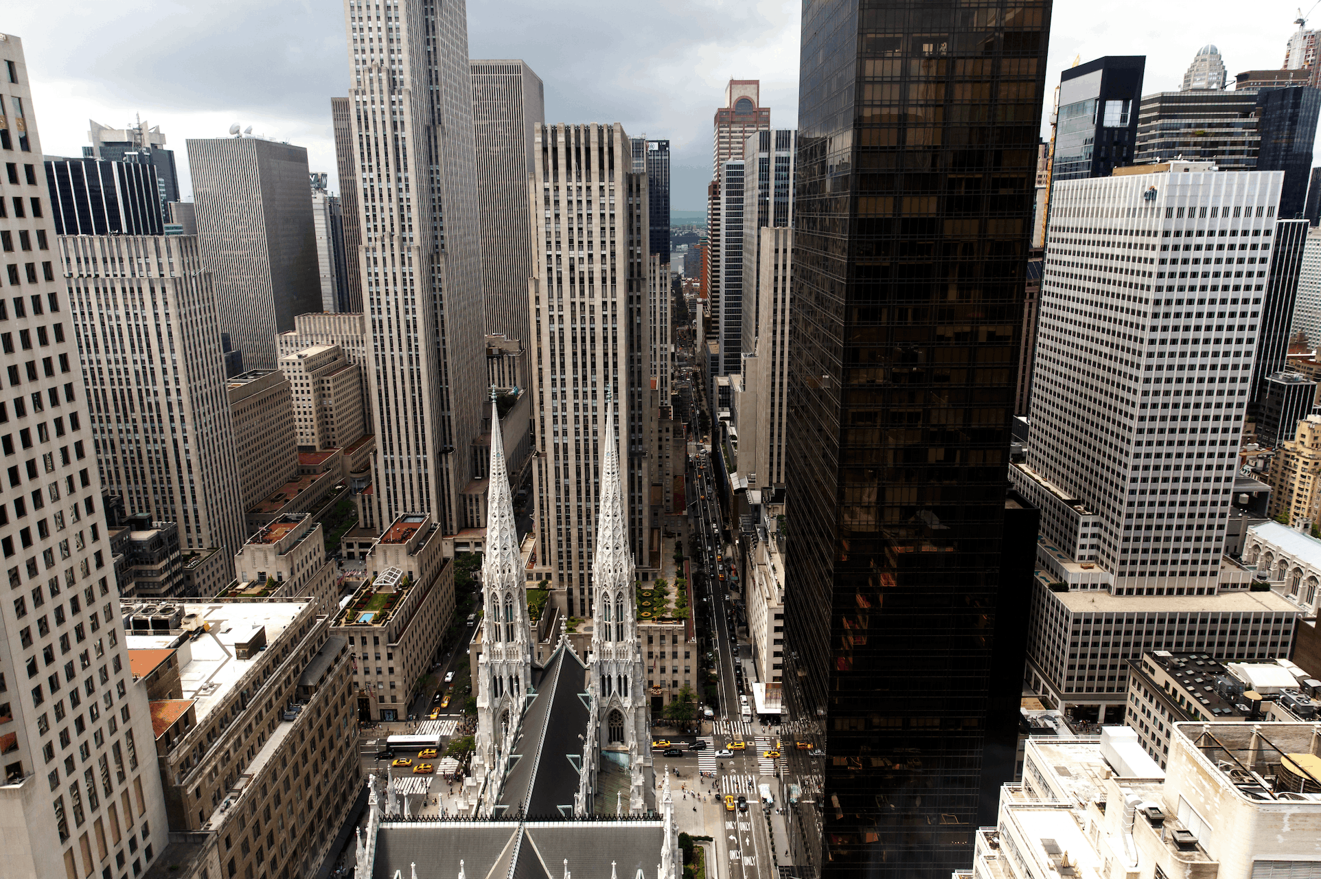 New York City financial district skyline