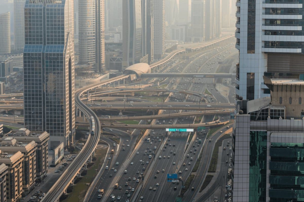 Middle East financial district skyline